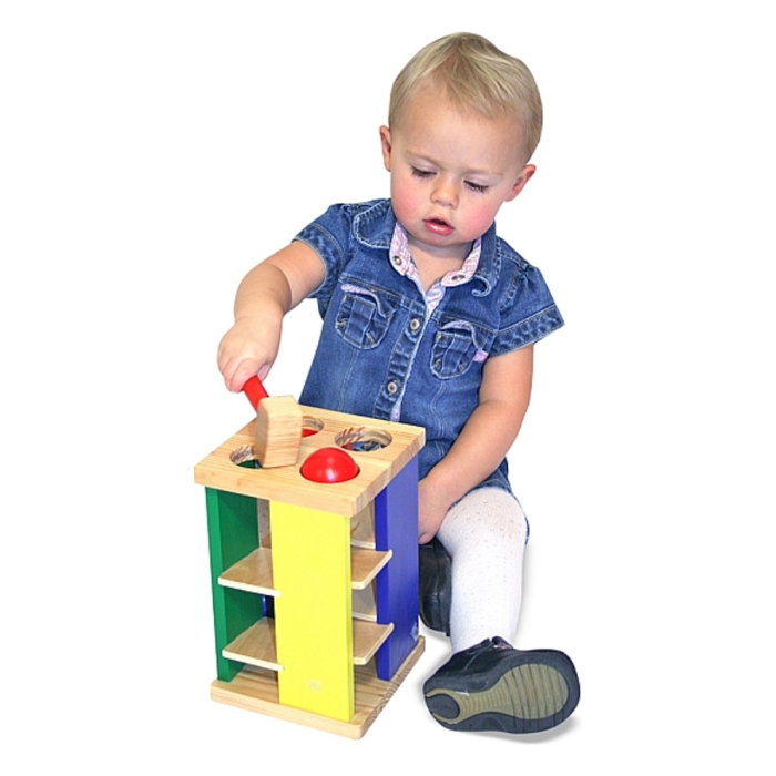 Turnul din lemn cu ciocan si bile Melissa and Doug [3]