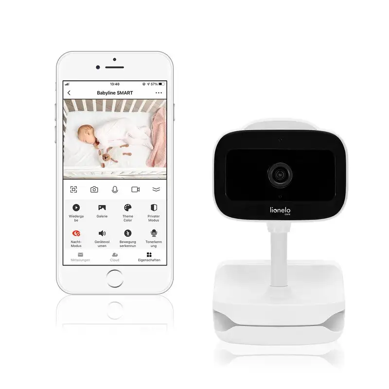 Video monitor, Lionelo, Babyline Go, Cu aplicatia dedicata Lionelo Smart, Rotatie 180 grade, Alb [2]