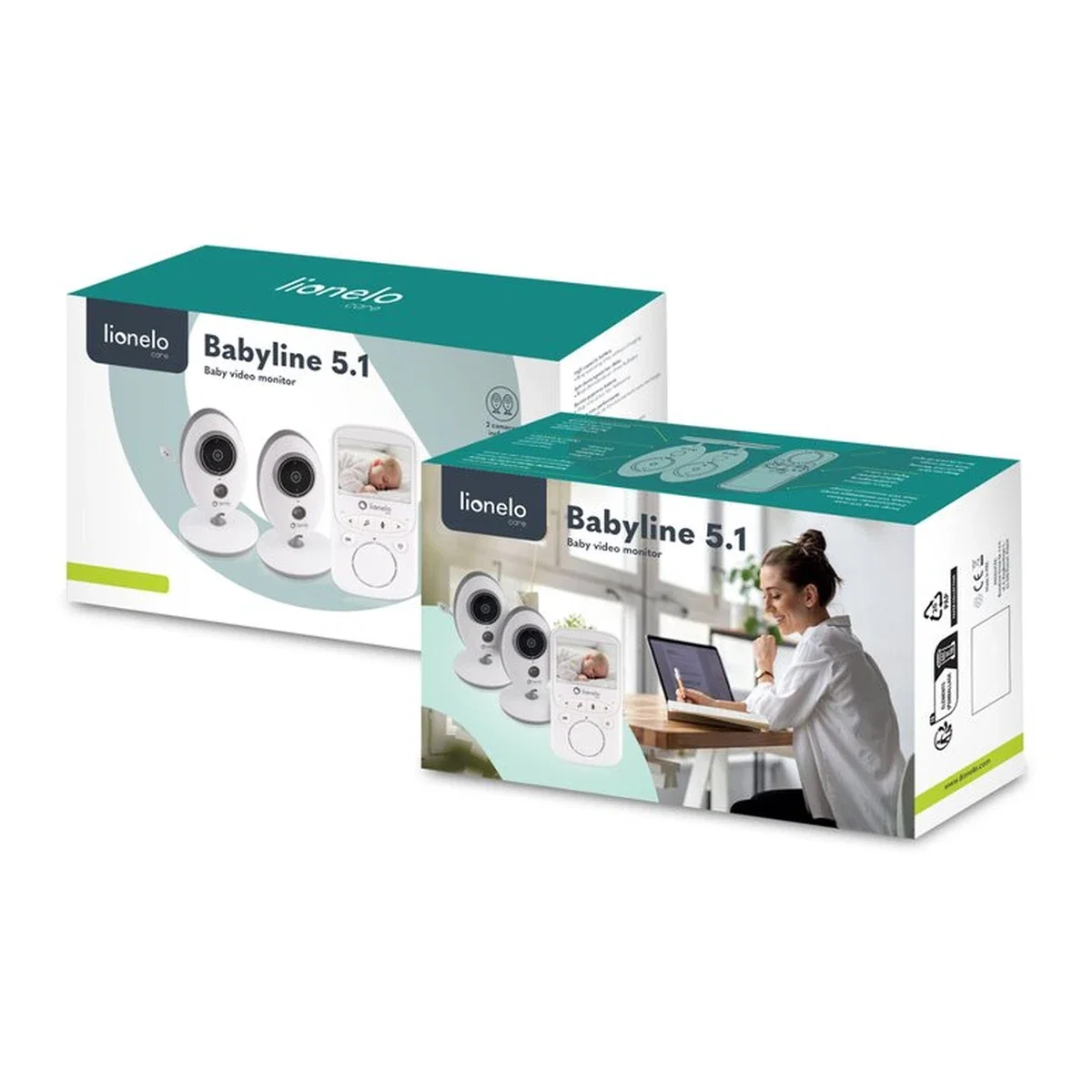 Videofon Babyline 5.1 , Wireless, Cu melodii, Cu doua camere independente Lionelo [15]