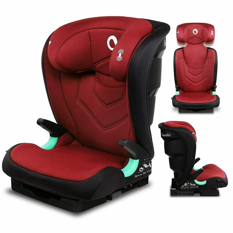 Scaune auto - Lionelo - Scaun auto Neal Burgundy Spatar reglabil, Baza i-size, 15-36 Kg, cu Isofix, Conform cu standardul european de