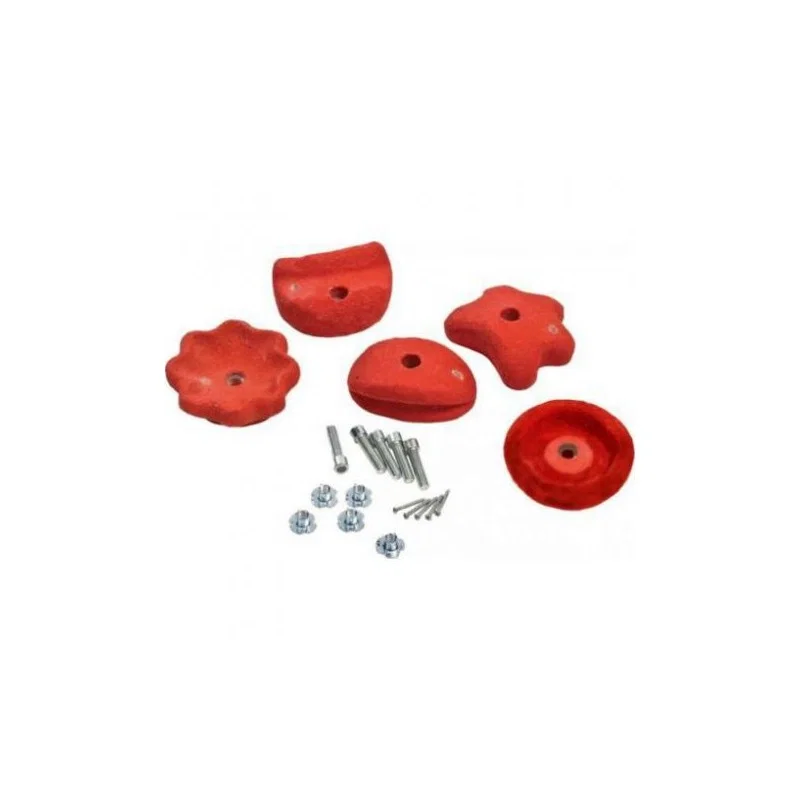 Jucarii exterior - Set 5 pietre de catarat escalada mici, rosii KBT
