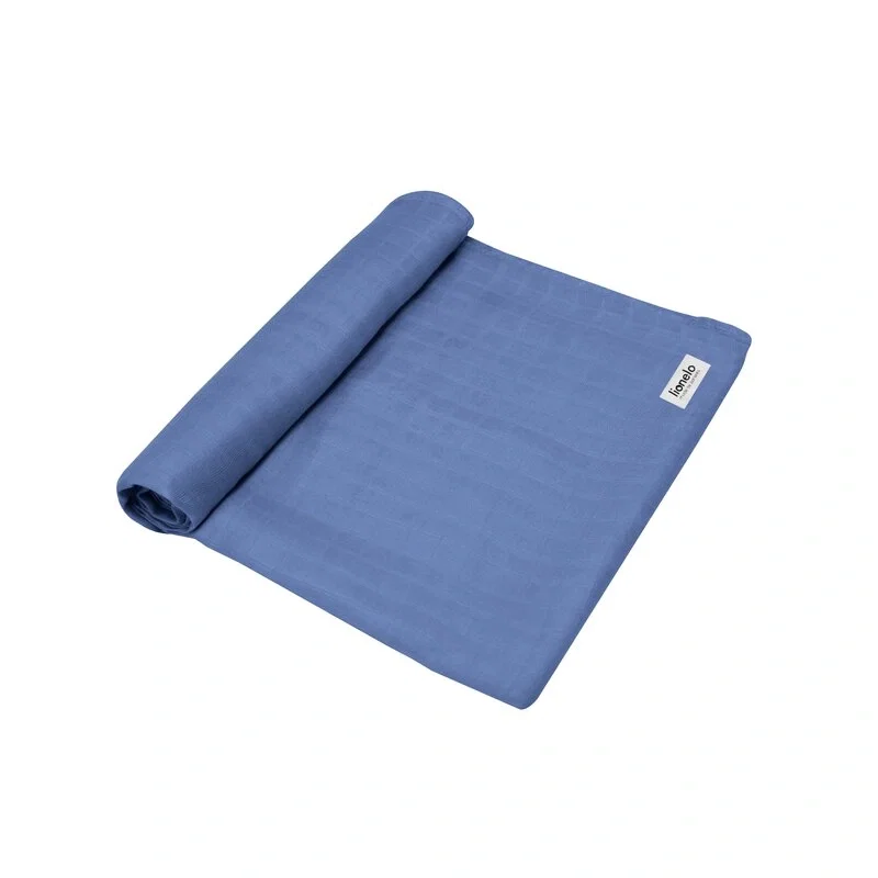 Somnul celor mici - Paturica multifunctionala de infasat, Din bambus, 120x120 cm, Albastru Lionelo 2 ani