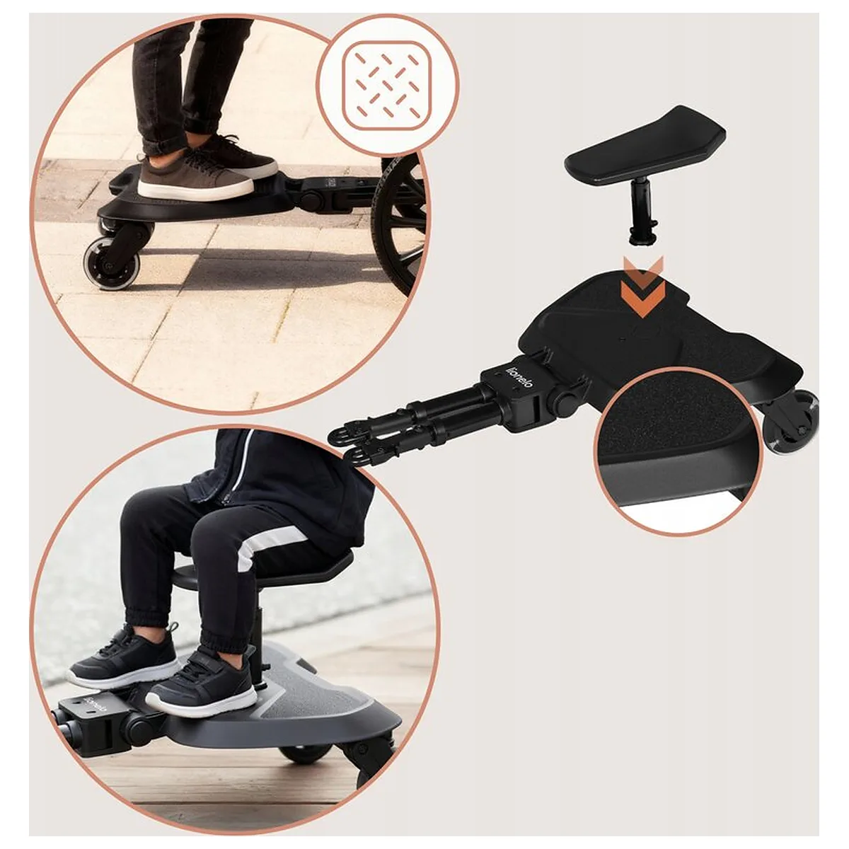 Adaptor universal carucior pentru al doilea copil, Lionelo, Buggy Board, 2 in 1, 3 pozitii reglare sezut pe inaltime, [18]