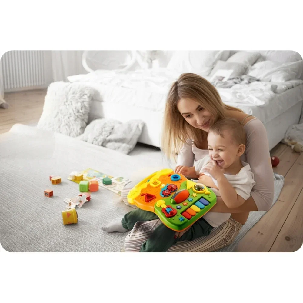 Antemergator 2 in 1 cu diverse activitati si muzica Ricokids - Alb 6 luni+ [3]