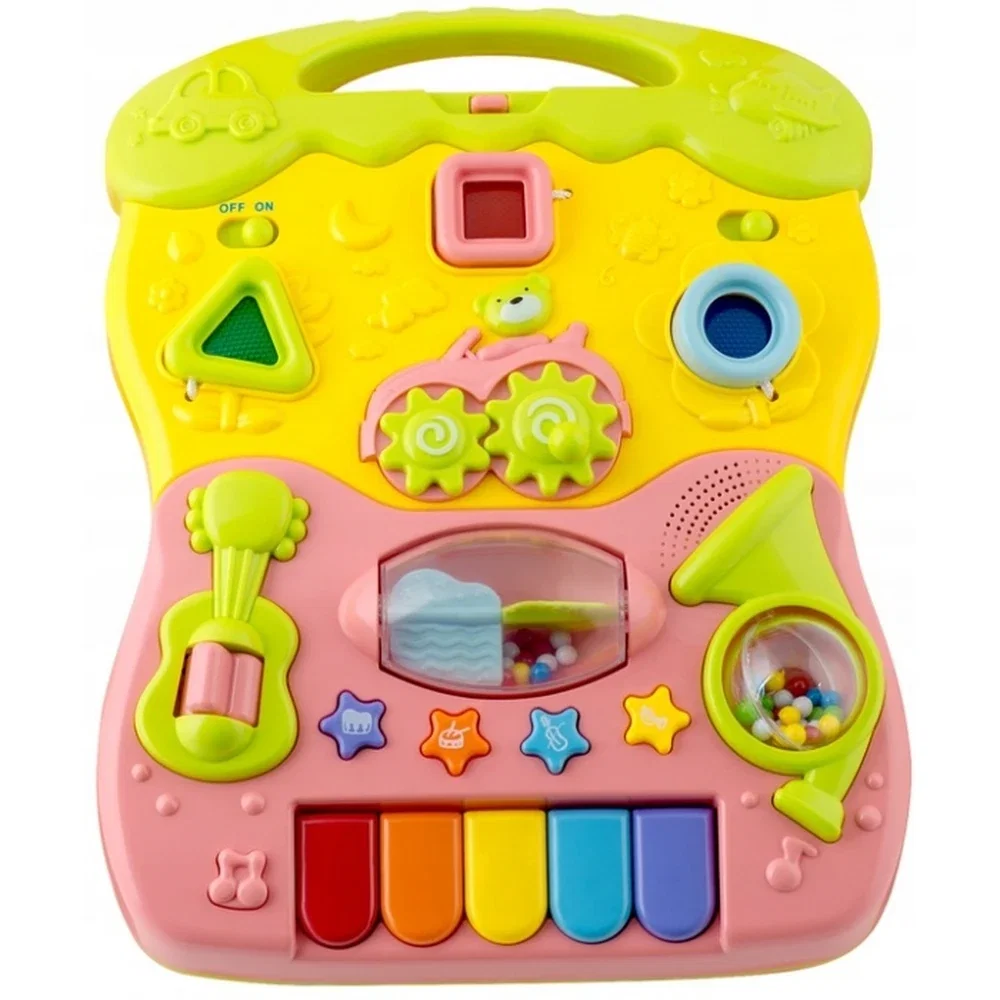 Antemergator 2 in 1 cu diverse activitati si muzica Ricokids - Roz 6 luni+ [2]