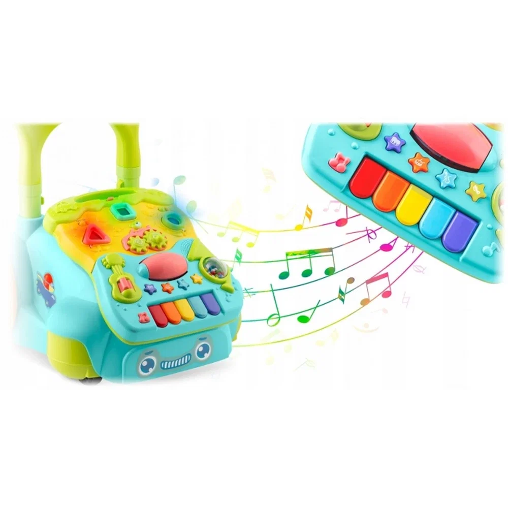 Antemergator 2 in 1 cu diverse activitati si muzica Ricokids - Turcoaz 6 luni+ [1]