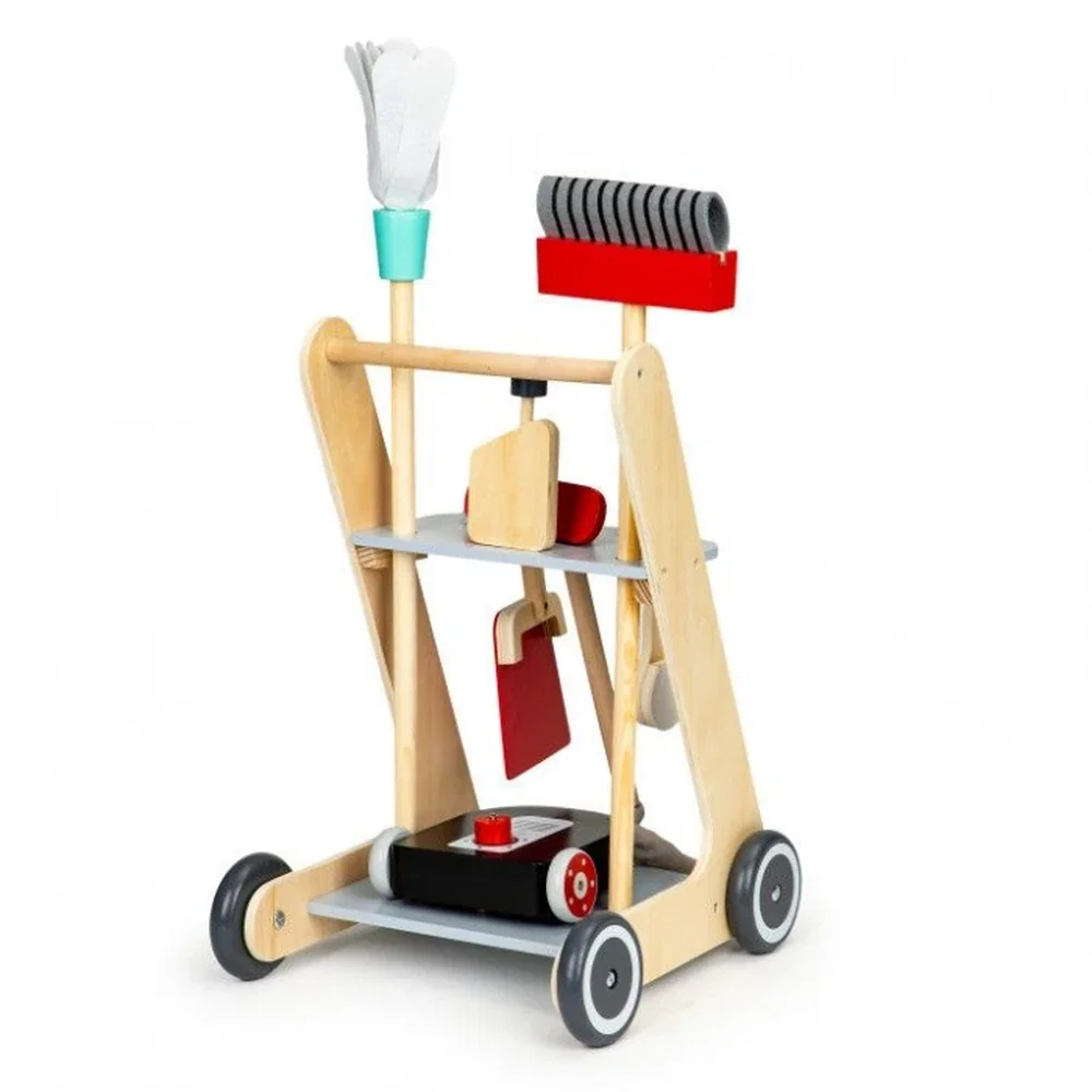 Antemergator din lemn cu aspirator si elemente pentru curatenie Ecotoys [5]