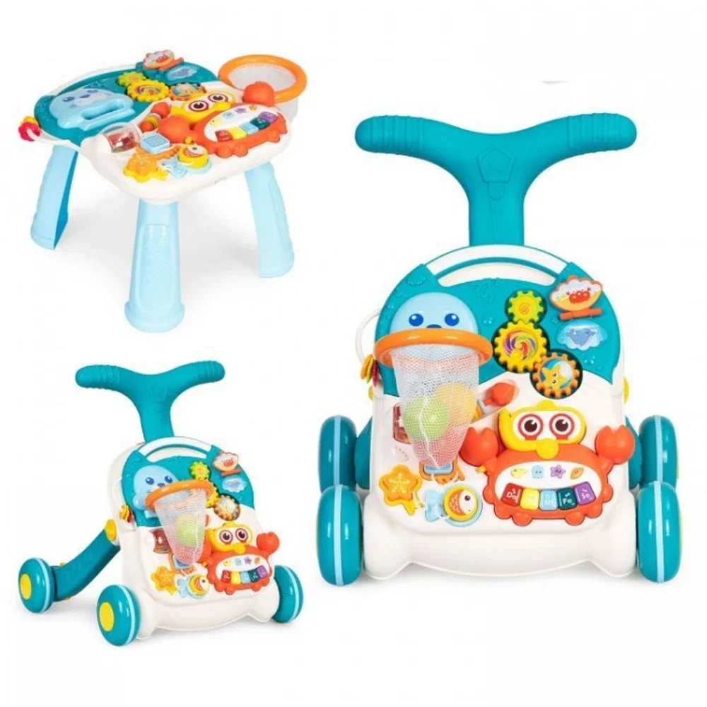 Antemergator educational 2 in 1 Huanger - Alb cu albastru 12 luni+ [1]