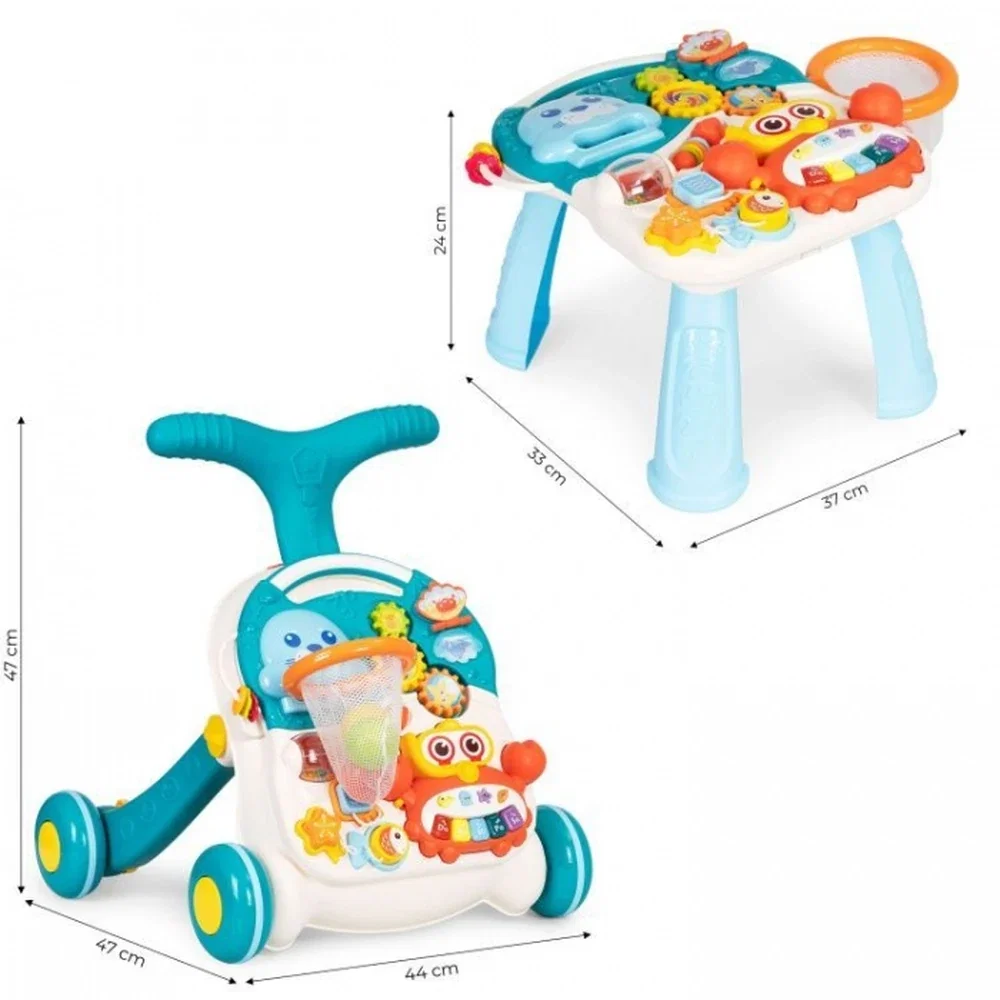Antemergator educational 2 in 1 Huanger - Alb cu albastru 12 luni+ [6]