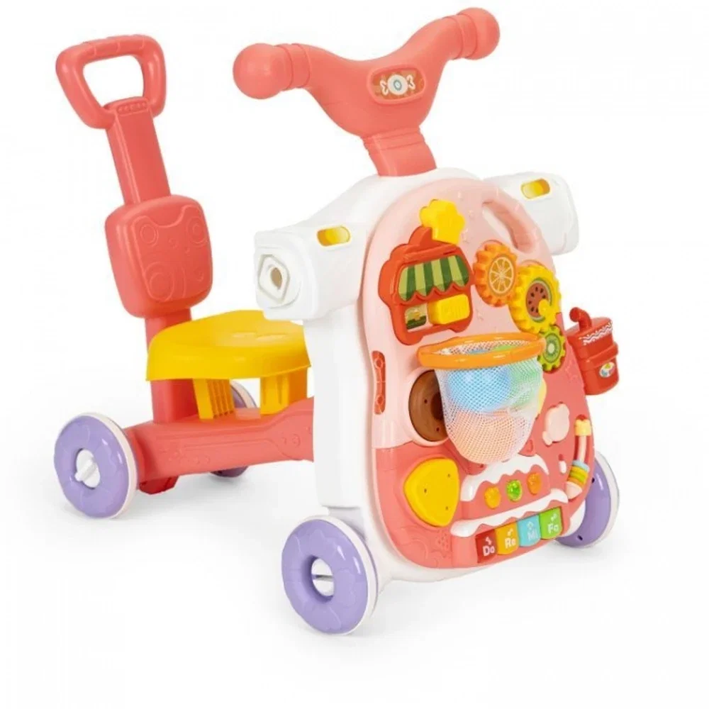 Antemergator educational 4 in 1 (antemergator, masuta, trotineta, bicicleta) Huanger - Roz 12 luni+ [7]