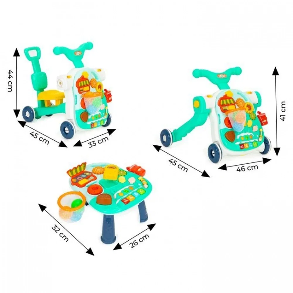 Antemergator educational 4 in 1 (antemergator, masuta, trotineta, bicicleta) Huanger - Verde 12 luni+ [4]