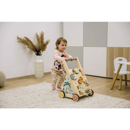 Antepremergator, Free2Play, My First Steps, Cu multiple activitati, Din lemn, 31.8x26.5x45.5 cm, Safari [7]