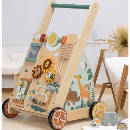 Antepremergator, Free2Play, My First Steps, Cu multiple activitati, Din lemn, 31.8x26.5x45.5 cm, Safari [2]