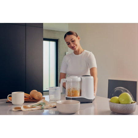 Aparat de gatit, Lionelo, BabyMenu, 5 in 1, Cu gatire la abur, dezghetare, amestecare, incalzire, sterilizare, Cu recipient din tritan, Alb [23]