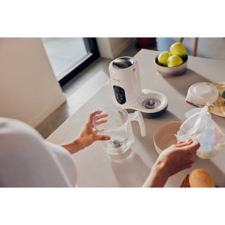 Aparat de gatit, Lionelo, BabyMenu, 5 in 1, Cu gatire la abur, dezghetare, amestecare, incalzire, sterilizare, Cu recipient din tritan, Alb [24]