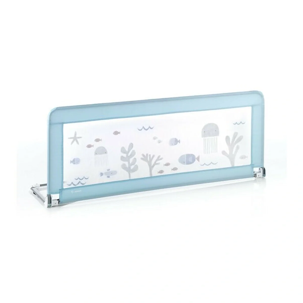 Bariere de pat - Aparatoare pat, Jane, 130 x 55 cm, Cu saculet de depozitare, Lazuli Blue 18 luni