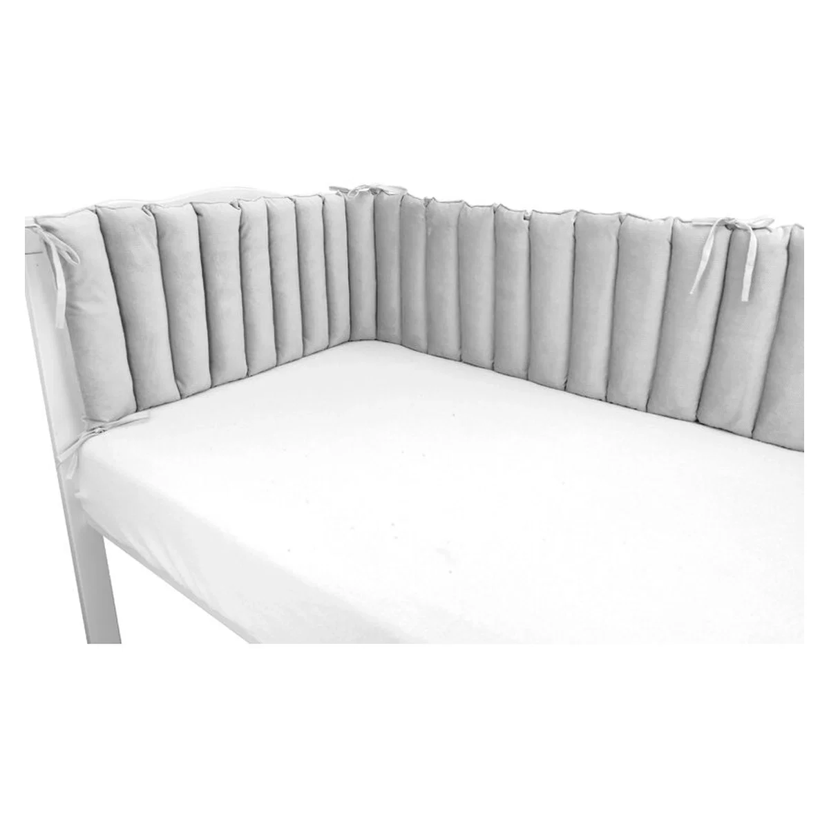 Aparatoare pentru patut, MimiNu, Tip panou, Lungime 180 cm, Din catifea, Grey 0 luni+ [1]