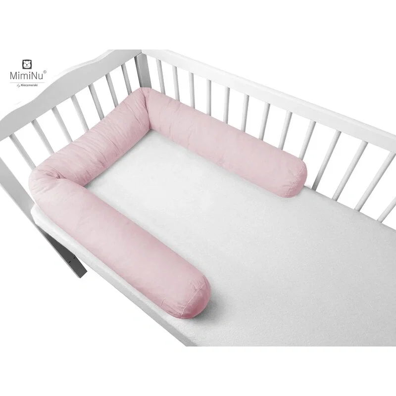 Somnul celor mici - Aparatoare tip rulou pentru patut, L 180 cm, Royal, Powder Pink MimiNu