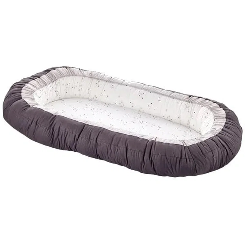 Somnul celor mici - Babynest cu 2 fete BabyJem Luxury Between Parents, Gri 0 luni +