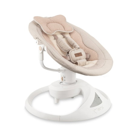 Balansoar electric pentru bebelusi cu sezut rotativ 360 grade , Momi Pearl - Beige [2]