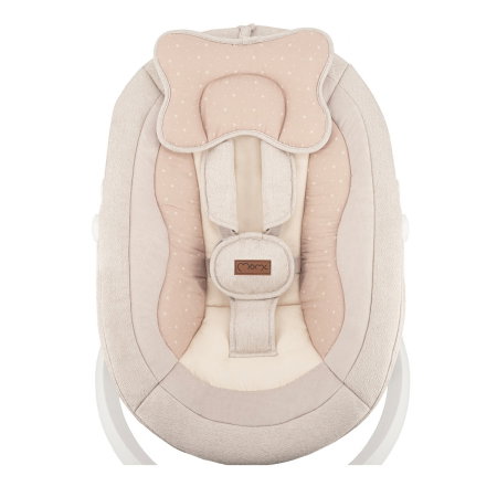 Balansoar electric pentru bebelusi cu sezut rotativ 360 grade , Momi Pearl - Beige [5]