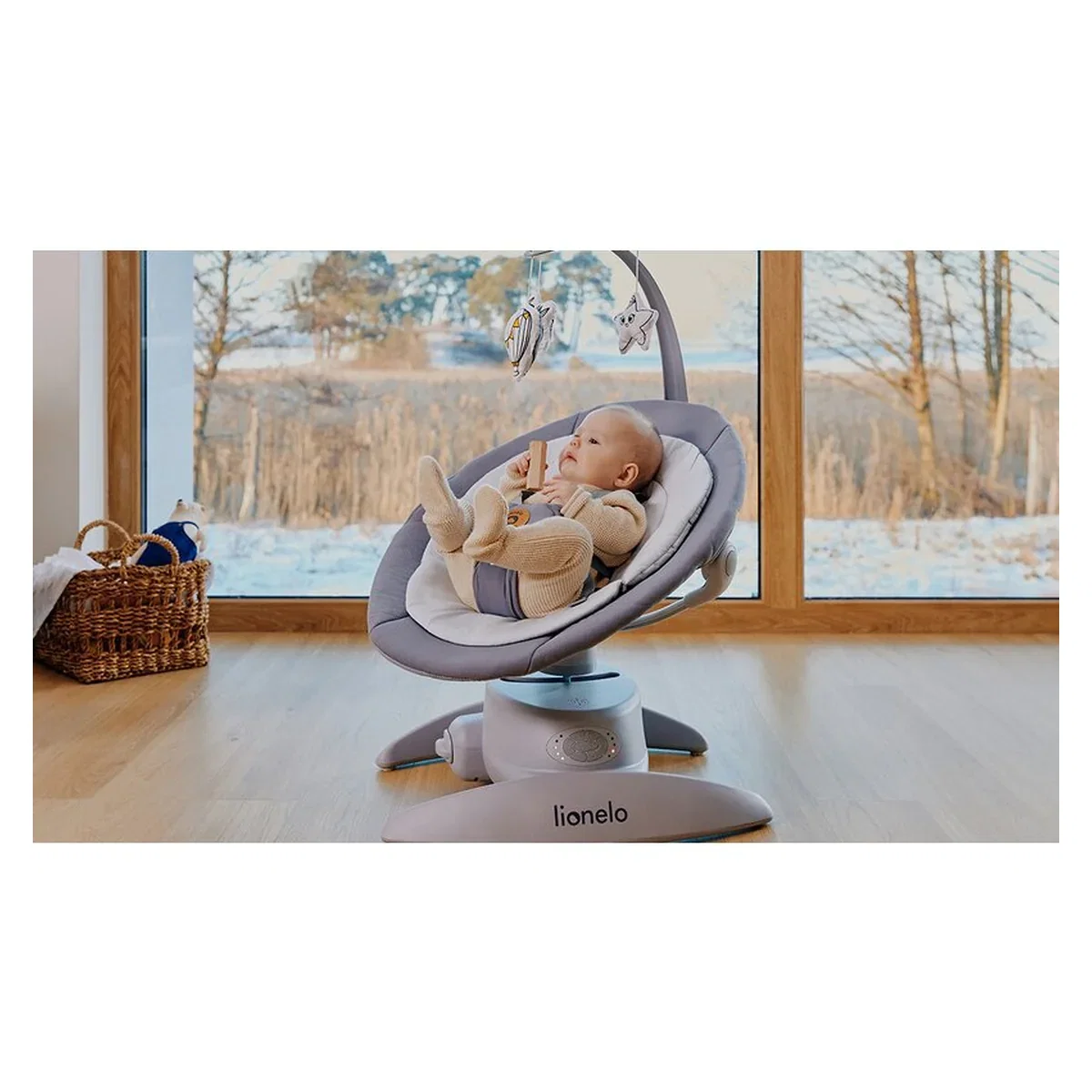 Balansoar, Lionelo, Mell, 2 in 1, Rotire 360 grade, Electric, Cu 3 moduri de leganare, Cu 5 trepte de viteza, Cu 3 [24]