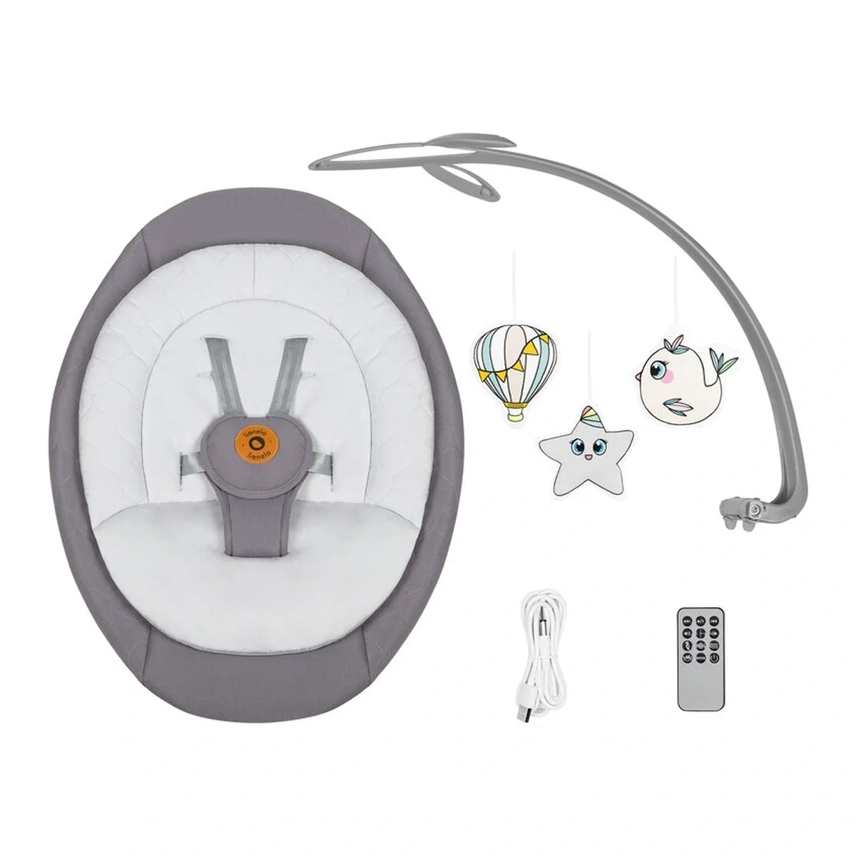 Balansoar, Lionelo, Mell, 2 in 1, Rotire 360 grade, Electric, Cu 3 moduri de leganare, Cu 5 trepte de viteza, Cu 3 [20]