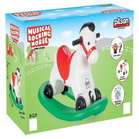 Balansoar muzical pentru copii Pilsan Horse white [3]