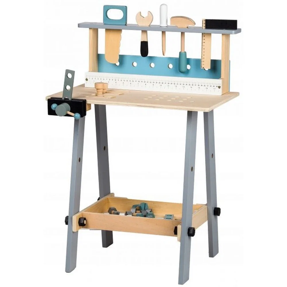 Bancuri de lucru cu unelte - Banc de lucru cu unelte din lemn cu 32 de elemente Ecotoys 3 ani+