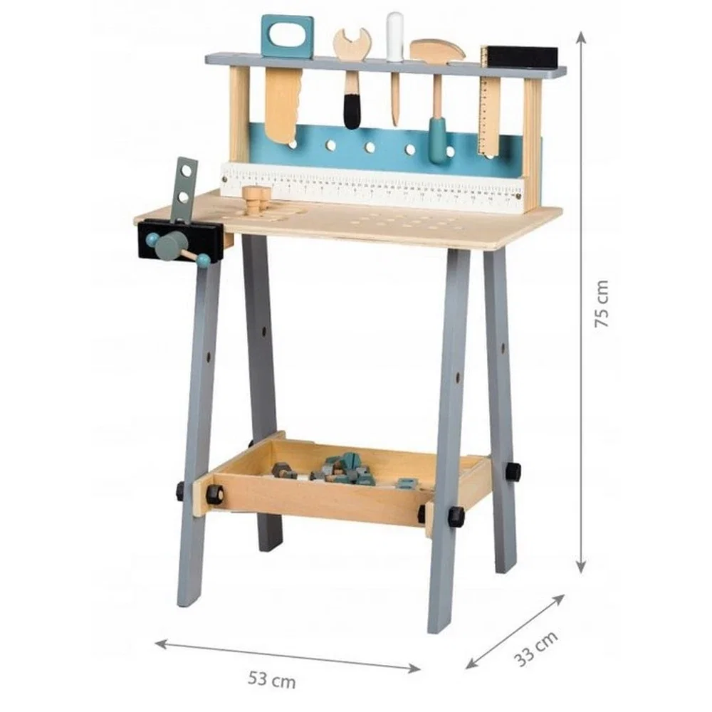 Banc de lucru cu unelte din lemn cu 32 de elemente Ecotoys 3 ani+ [4]