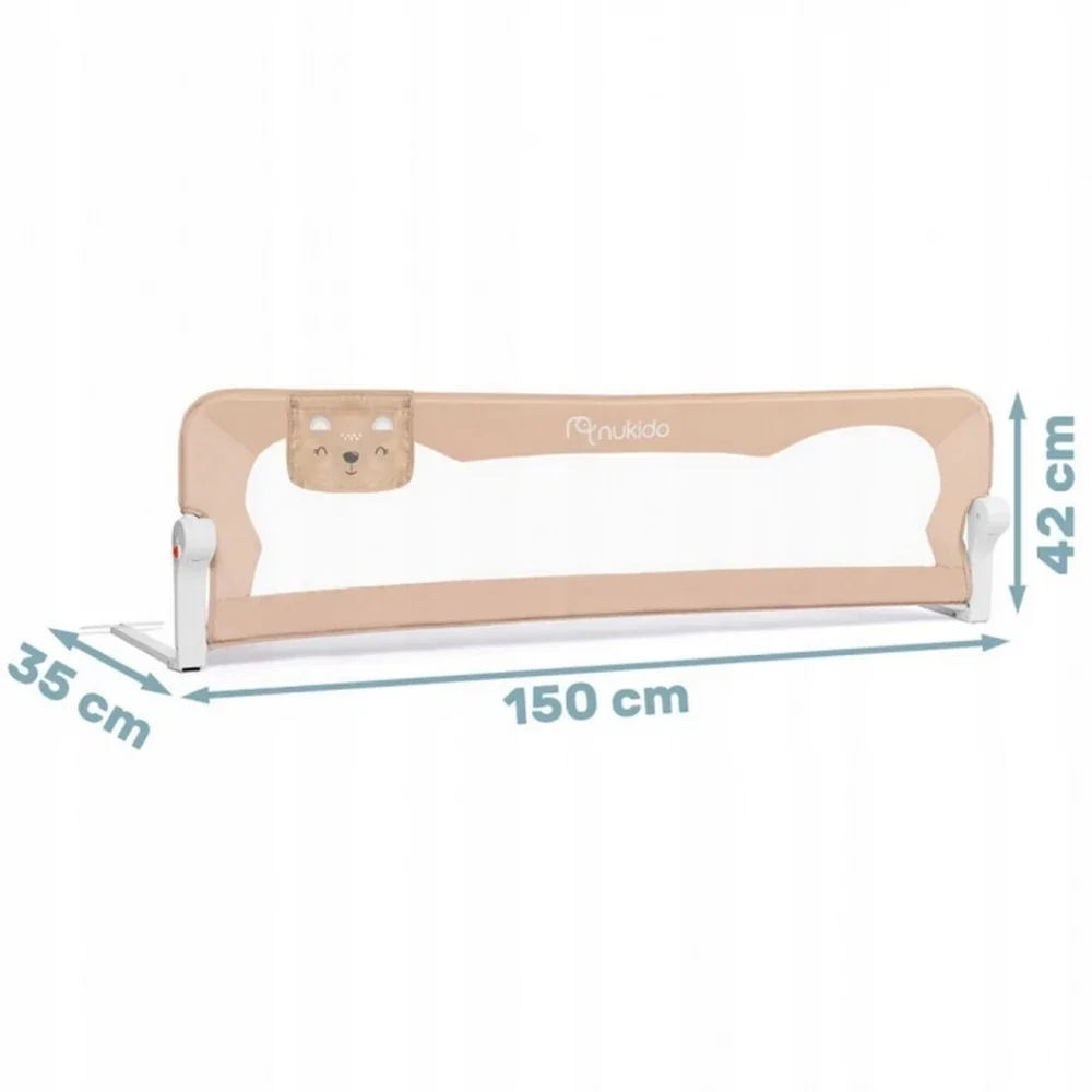Bariera de protectie pentru pat 150 x 35 x 42 cm Nukido - Bej [4]