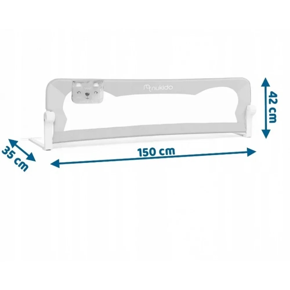 Bariera de protectie pentru pat 150 x 35 x 42 cm Nukido - Gri [3]