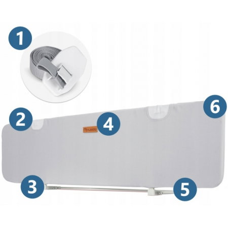 Bariera de protectie pentru pat 150 x 44 x 41 cm Nukido - Gri [4]