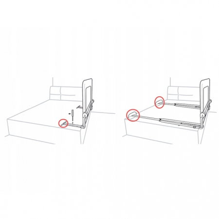 Bariera de protectie pentru pat 180 x 35 x 42 cm Nukido - Gri [4]