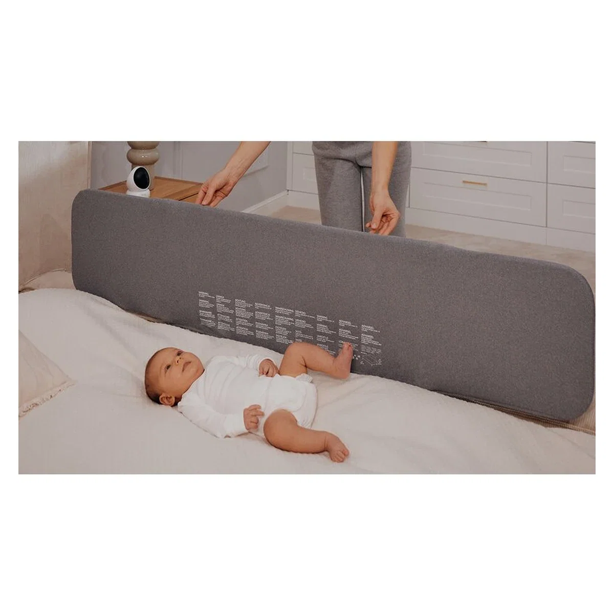 Bariera de protectie pentru pat, Lionelo, Lora XL, Pliabila, Sistem de blocare StandSafe, Geanta de transport inclusa, [27]