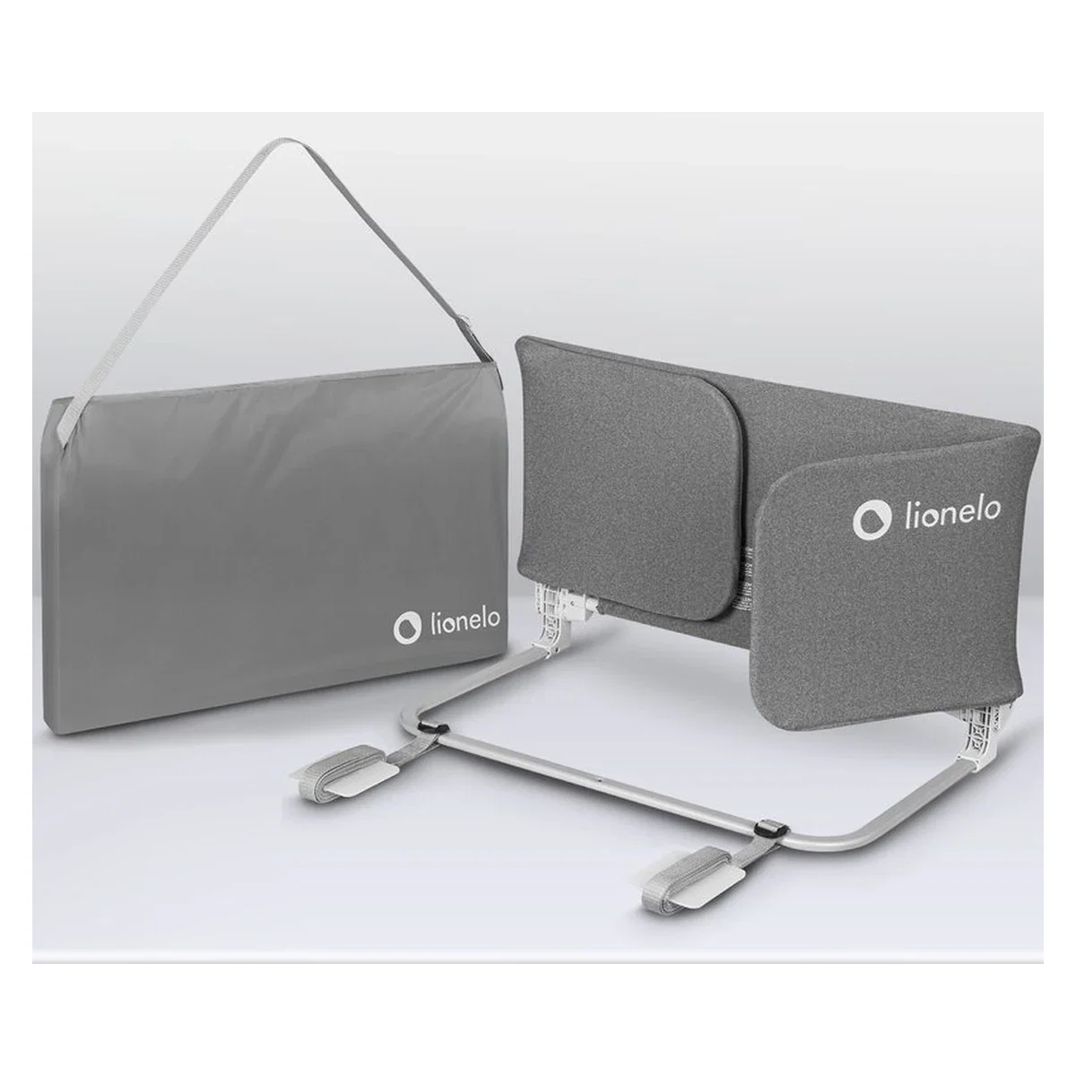 Bariera de protectie pentru pat, Lionelo, Lora XL, Pliabila, Sistem de blocare StandSafe, Geanta de transport inclusa, [19]