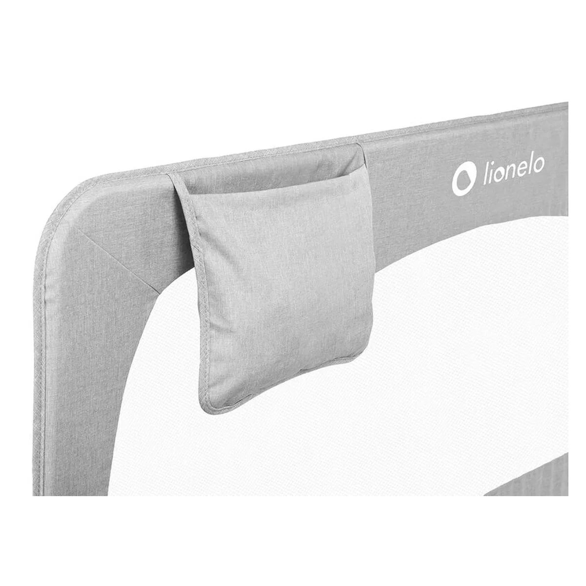 Bariera protectie pat Hanna , Cu buzunar accesorii, 150x66 cm, Conform cu standardul european de securitate BS7072, Gri [10]