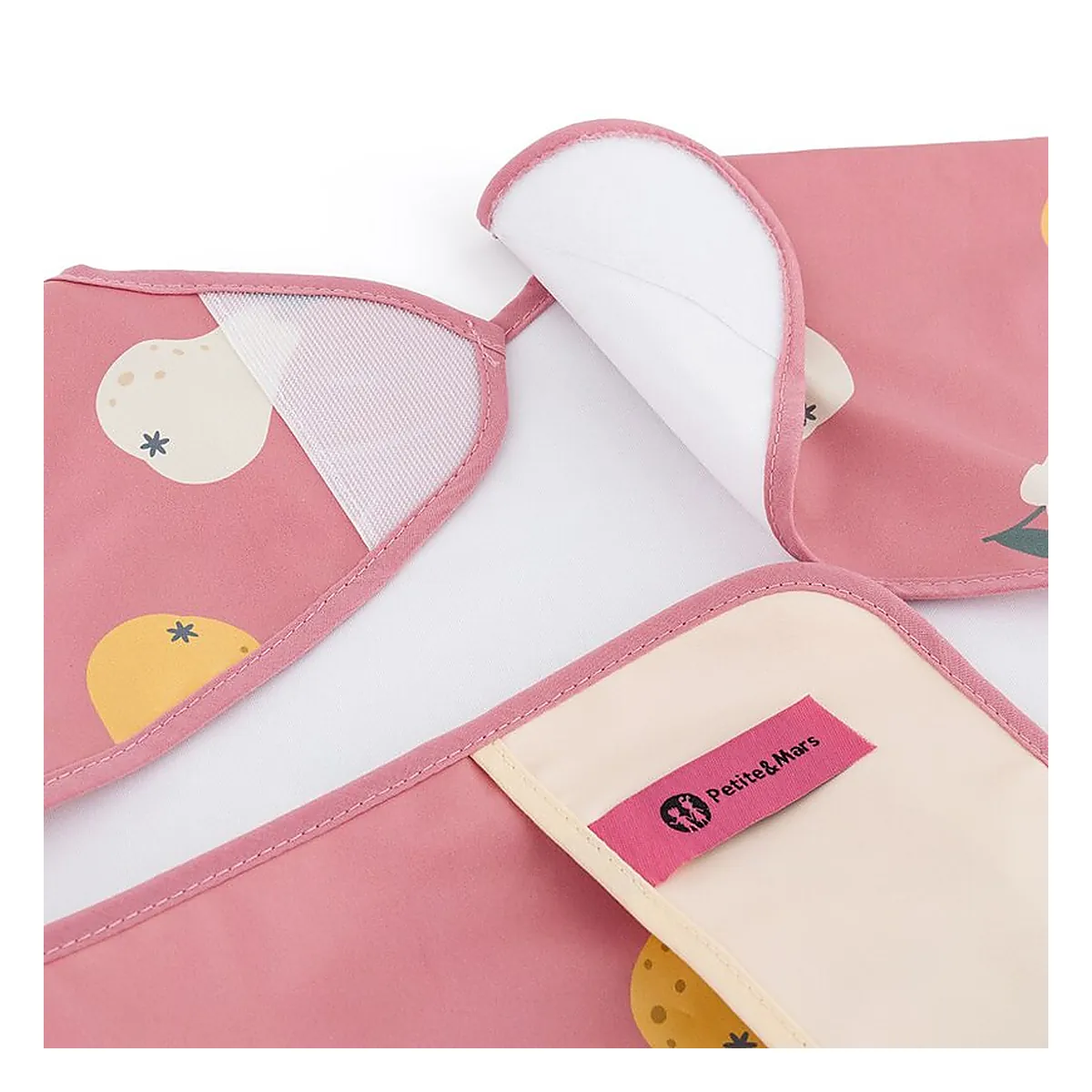 Baveta impermeabila, Petite&Mars, Cu maneci lungi, 24 luni+, Pink Pears [4]