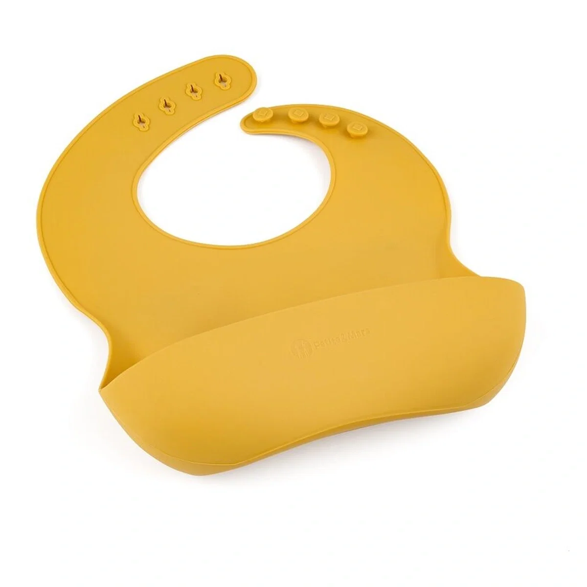 Baveta moale Take&Match, Reglabil, Cu buzunar colector, Silicon, Fara BPA, 6 luni+ Galben Petite&Mars [1]