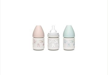 Biberon 150 ml Hygge Suavinex cu tetina rotunda din silicon, debit lent, iepuras verde 0 luni [3]