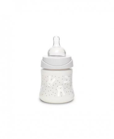 Biberon 150 ml Hygge Suavinex cu tetina rotunda din silicon, debit lent, iepuras verde 0 luni [2]