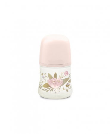 Biberoane - Biberon 150 ml tetină fiziologică SX Pro cu debit lent Roz Gold Premium Suavinex