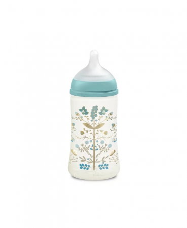 Biberon 270 ml tetină fiziologică SX Pro cu debit mediu Albastru Gold Premium Suavinex 3 luni [1]