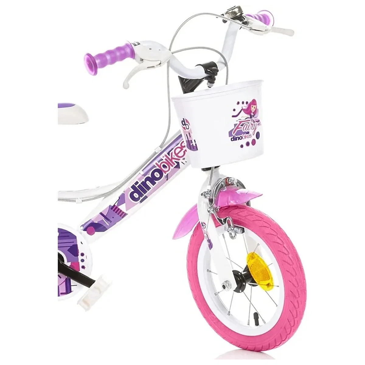 Bicicleta copii 12", 3-5 ani, Dino Bikes Fairy alb [1]