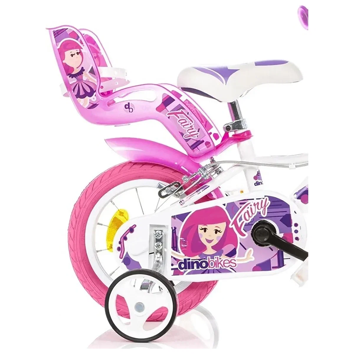 Bicicleta copii 12", 3-5 ani, Dino Bikes Fairy alb [2]