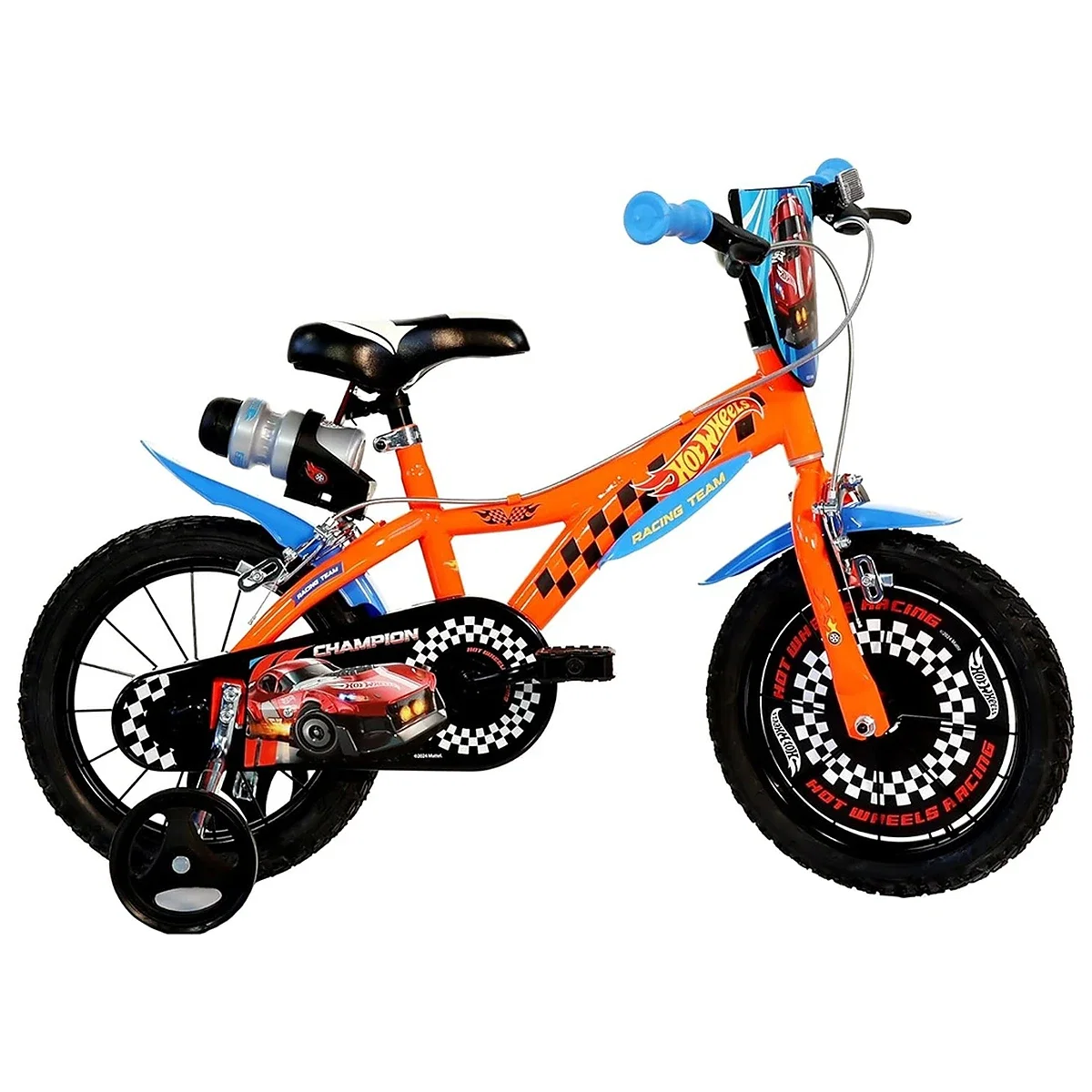 La plimbare - Bicicleta copii 14", 4-7 ani, Dino Bikes Hot Wheels