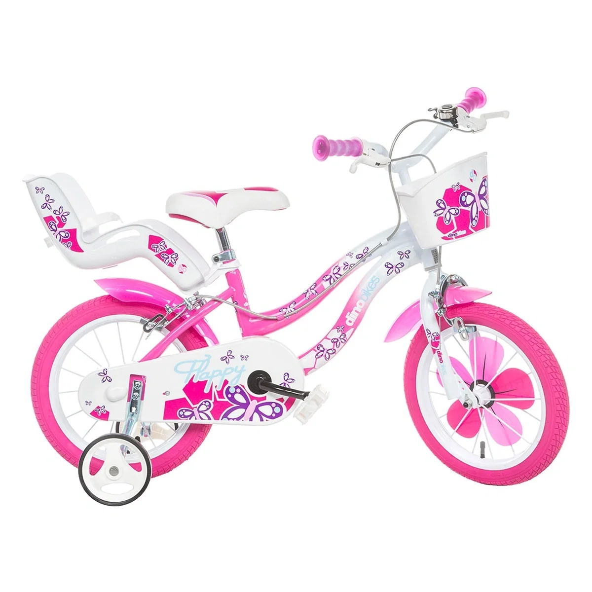 La plimbare - Bicicleta copii 16 inch Dino Bikes Flappy - roz, 6-8 ani