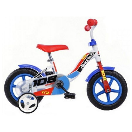 Bicicleta Copii Dino Bikes 10" 108 Sport Alb Albastru [0]