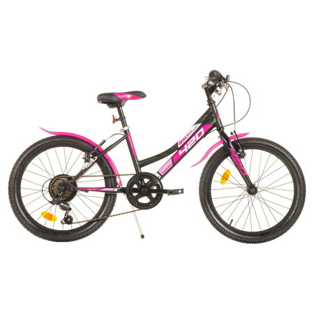 Biciclete copii - Bicicleta copii Dino Bikes 20" MTB fete Sport negru cu 6 viteze