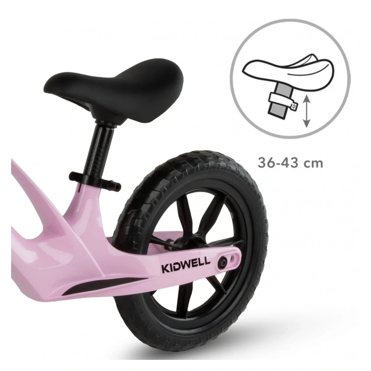 Bicicleta fara pedale, cadru magneziu, roti EVA, Kidwell VITO - Roz 2 ani+ [4]